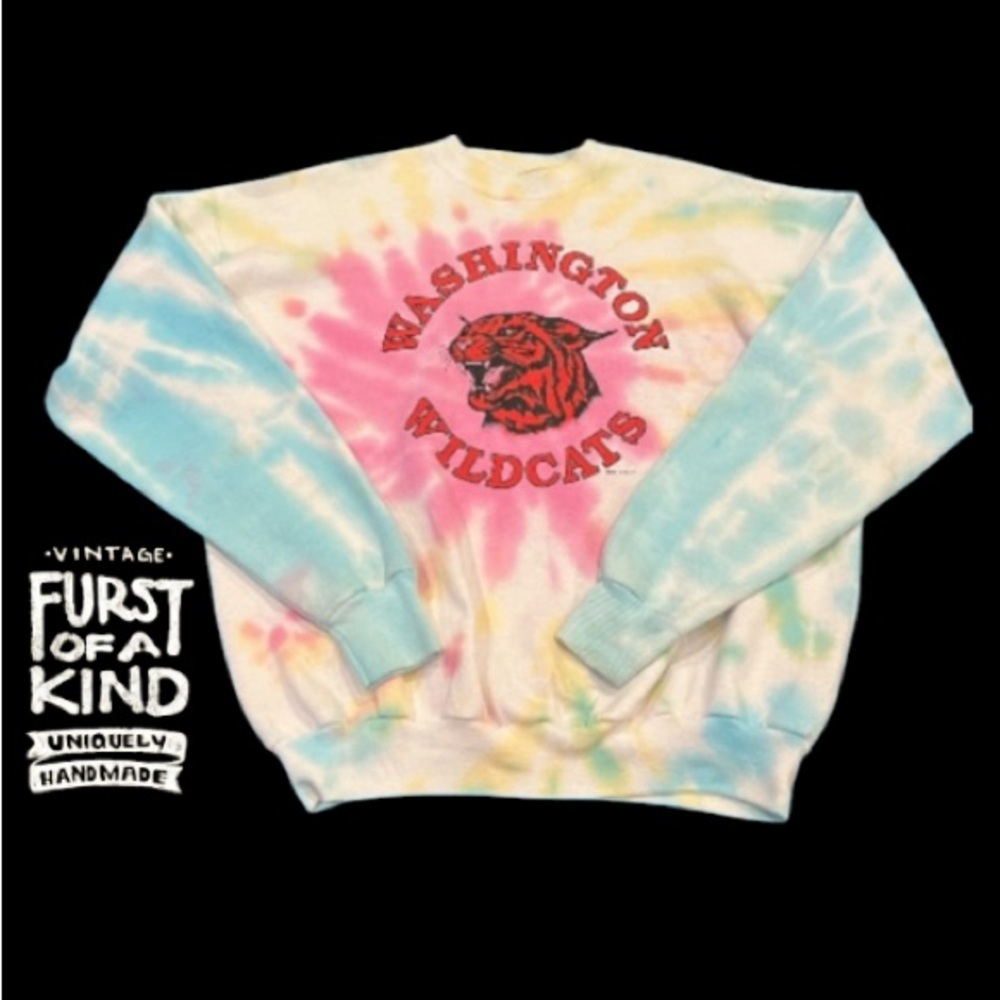 Furst of A Kind Vintage Washington Wild Cats
Tie Dye Sweatshirt- Fit M-L